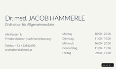 Dr. Jacob Hämmerle Webseite